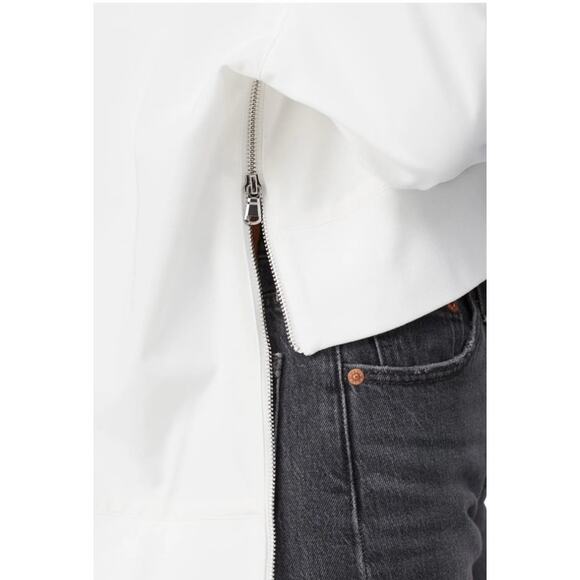 KF/KaufmanFranco Collective White Cropped Faux Fur Collar Jacket XS - Picture 13 of 14